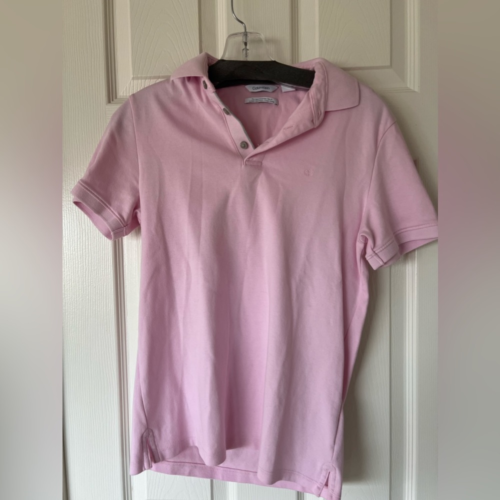 calvin klein pink polo shirt - XS